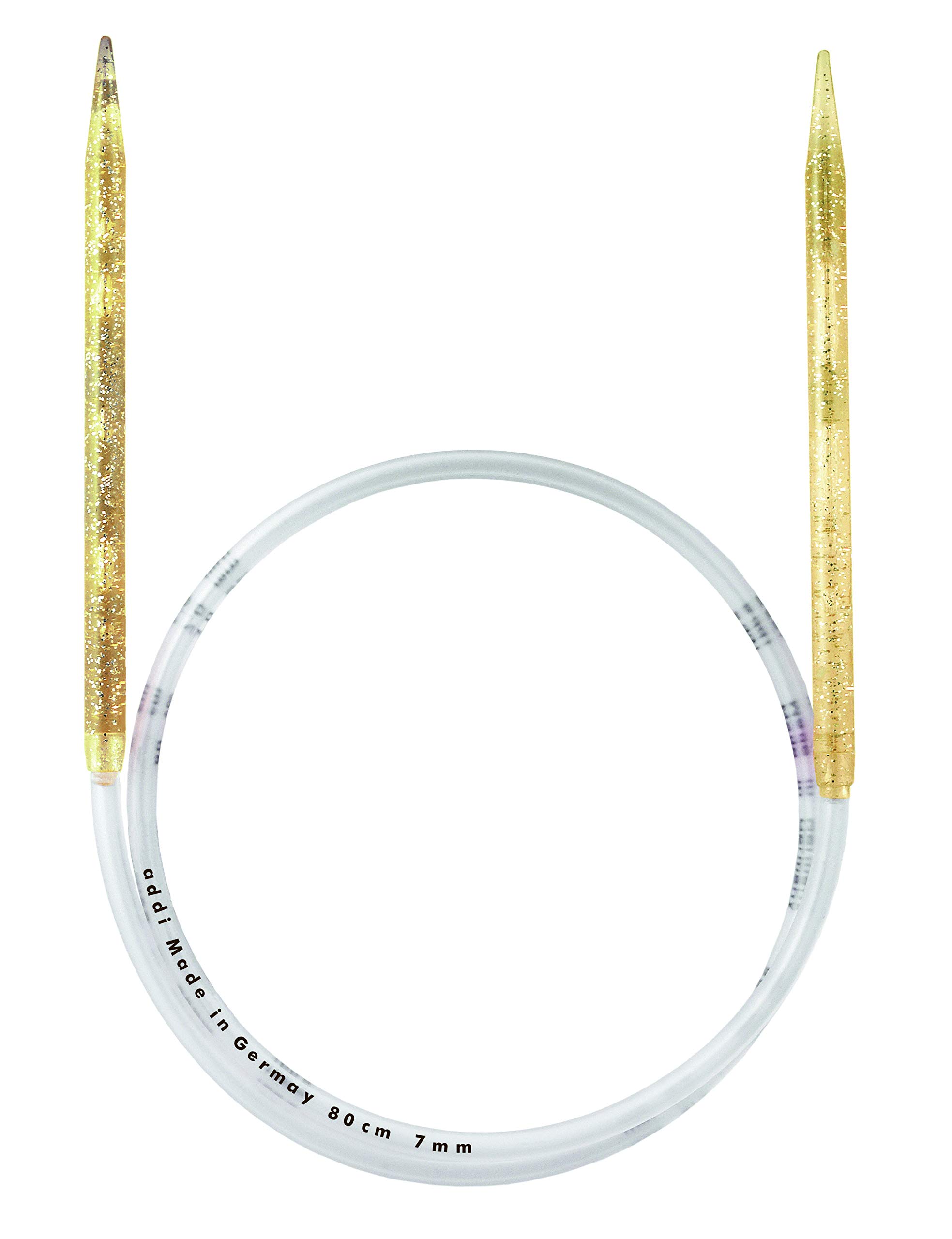 Addi Circular Gold Glitter Plastic Needle, 120cm x 15mm