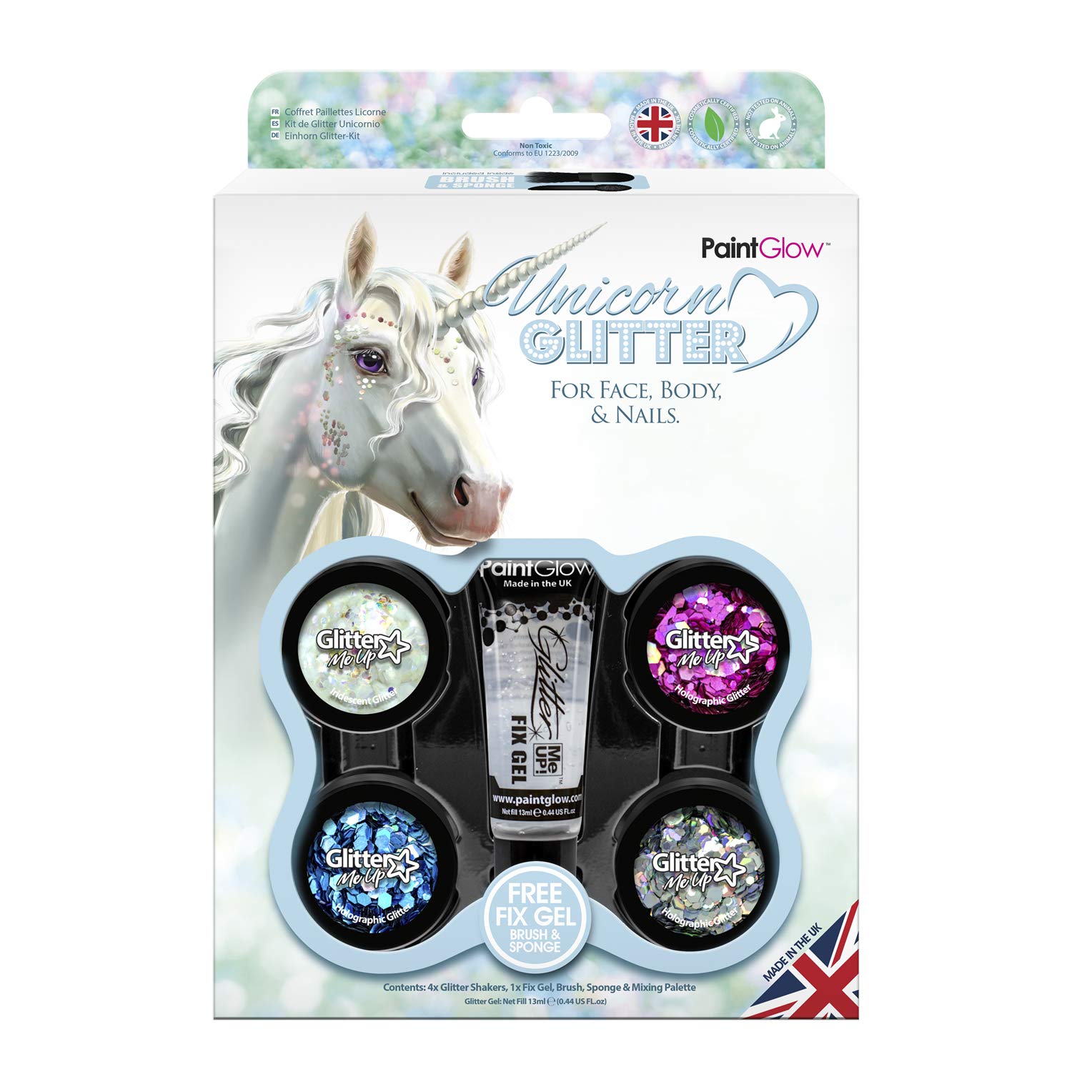 Unicorn Chunky Cosmetic Glitter Shaker Boxset fix gel Festival Glitter PaintGlow