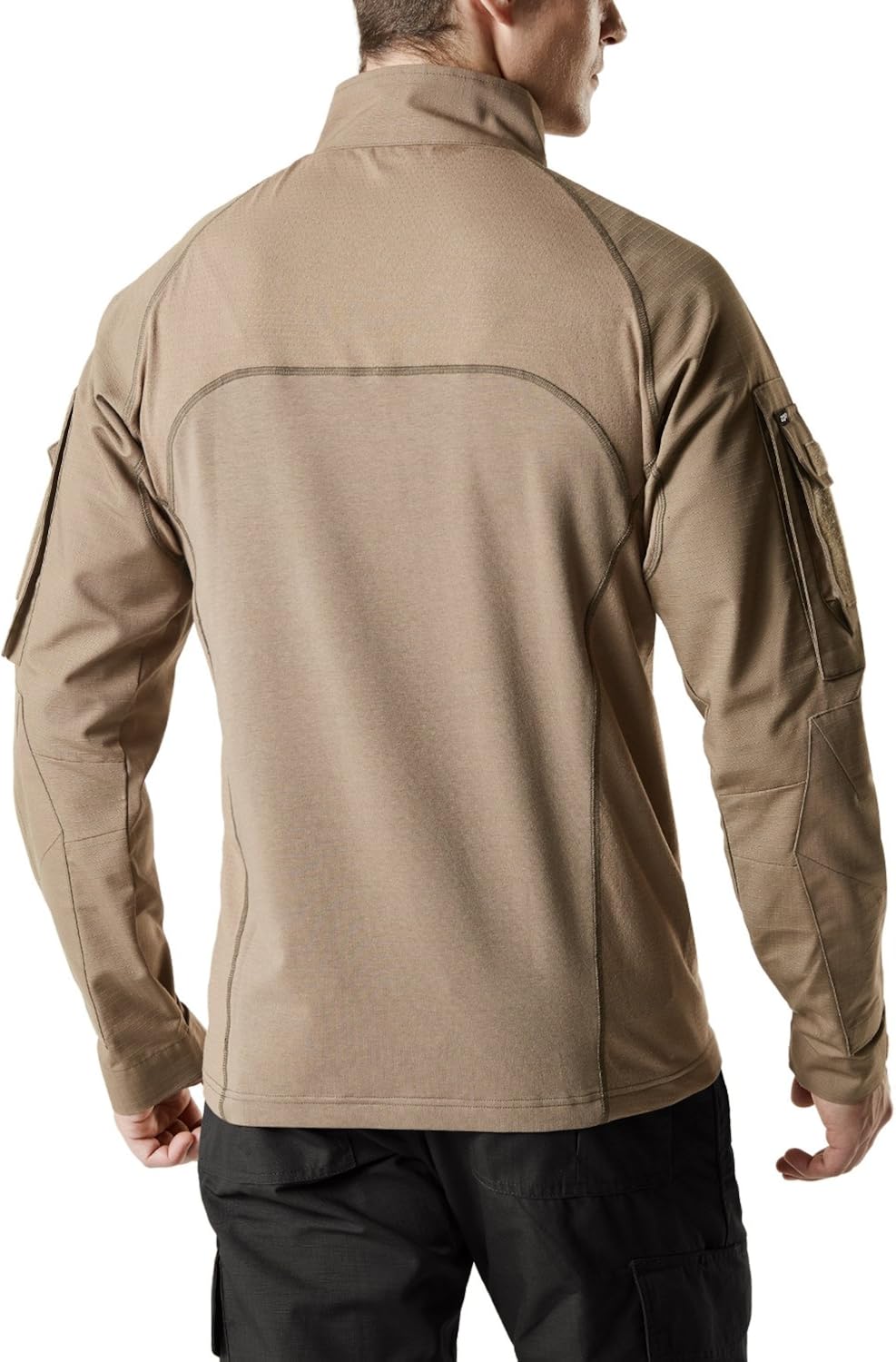 CQR Men's Combat Shirt Tactical 1/4 Zip Assault Long Sleeve Military BDU Shirts Camo EDC Top: Clothing