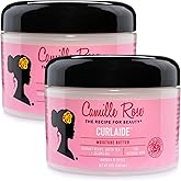 Camille Rose Curlaide Moisture Butter, Curl Cream, 2-Pack, 8 Oz Ea | Rich Curl Cream with Green Tea &amp; Jojoba for Moisture, Detangling, Frizz Control &amp; Soft, Defined Curls