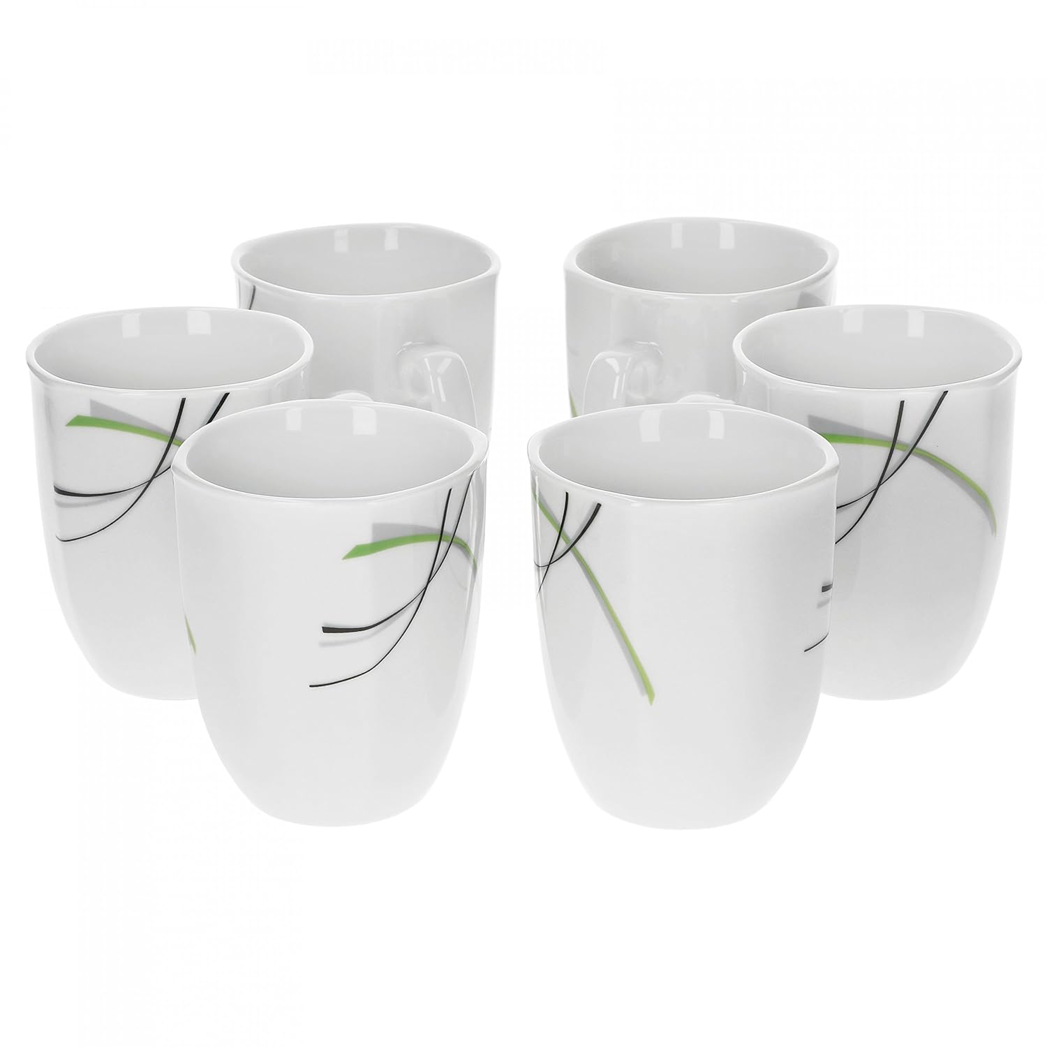 Donna 33cl Set Of 6 Coffee Mugs White Porcelain With Line