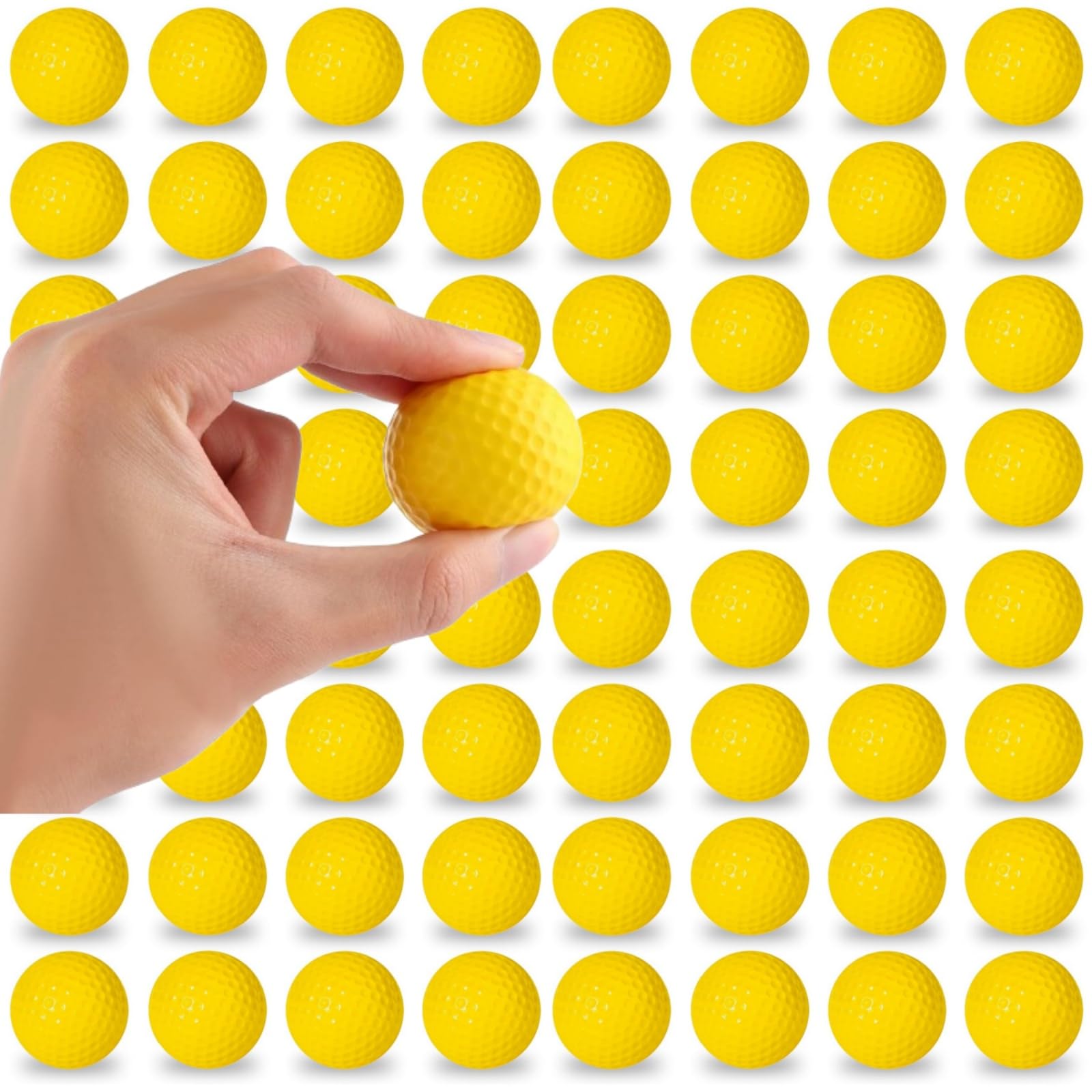 LDHHYH 40PCS Practice Foam Golf Balls, 42mm Lightweight Yellow Foam Golf Balls for Adult Beginner Indoor Outdoor Training