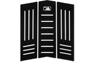 AQUBONA 3pcs/6pcs Stomp Pad Surfboard EVA Traction Pad with 3M Adhesive Professional Tail Pad/Applies All Boards - Surfboard, Shortboard, Longboard, Skimboard, Snowboard/Black