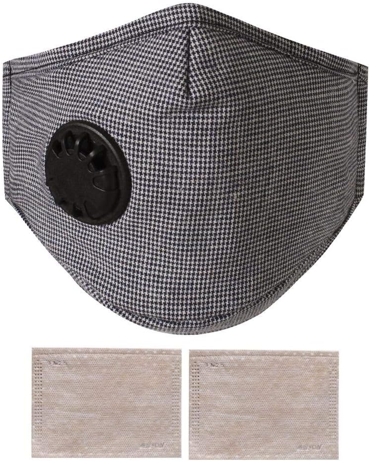 Outdoor Face Masks with Breathing,Washable,Reusable Dust Masks Air Purifying PM2.5 Carbon Filter Face Mask-Protection from Dust, Pollen, Pet Dander, Other Airborne Irritants