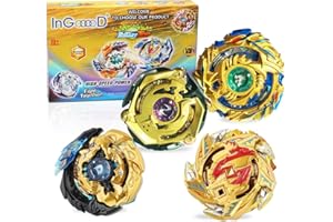 INGOOOOD Metal Master Fusion Gyro Toys for Kids, 4X High Performance Battling Tops Attack Set with Launcher and Grip Starter Set and Arena