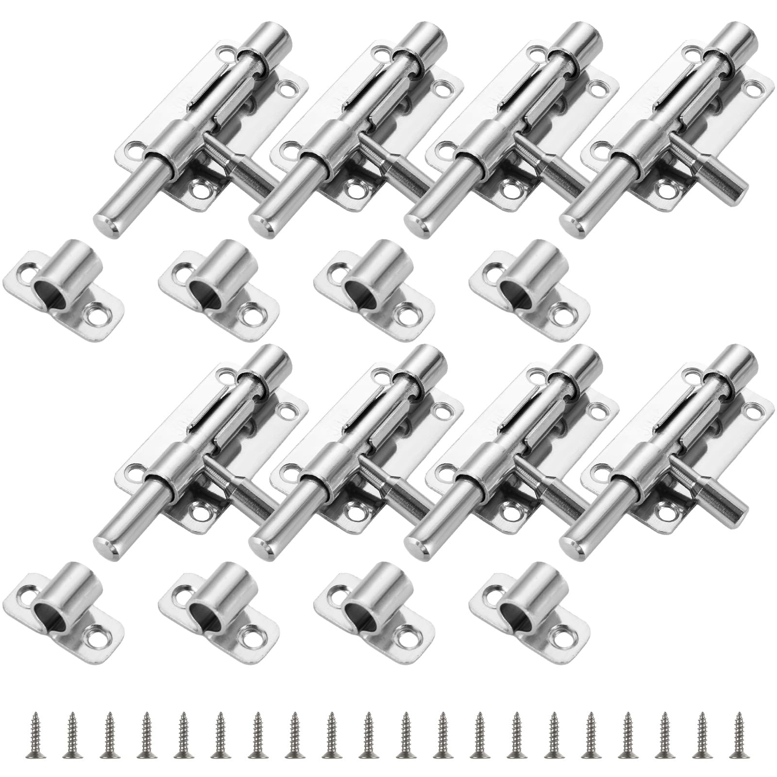 LANIAKEA 8pcs Slide Barrel Bolt Latches 4 Inch 304