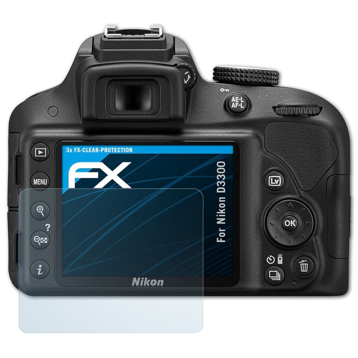 atFoliX Lámina Protectora de Pantalla Compatible con Nikon D3300 ...