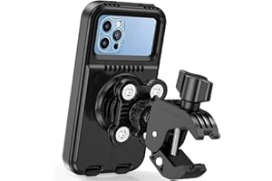 HUANLANG Motorcycle Phone Mount Anti Vibration, Waterproof Bike Phone Mount for Bicycles, Scooters, ATVs,[Dual Vibration Damp