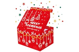 FETTIPOP Merry Christmas Exploding Confetti Gift Box, Funny Pop Up Surprise, Unique Prank Gift Wrapping Idea for Money, Cash or Gift Cards - 7.1 x 5.5 x 4.3 in