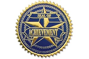 PaperDirect Embossed Gold & Blue Seal of Achievement Stickers, 100 Foil Seal Labels for Certificates, Awards, Diplomas, Notary Use & Official Documents, Professional Stationery Adhesives