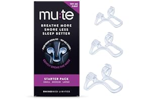 Rhinomed Mute Nasal Dilator Snoring Solution | Starter Pack | Snore Less & Sleep Better | Nasal Strip Alternative | Comfortable Breathing Aids for Better Sleep & Improved Airflow