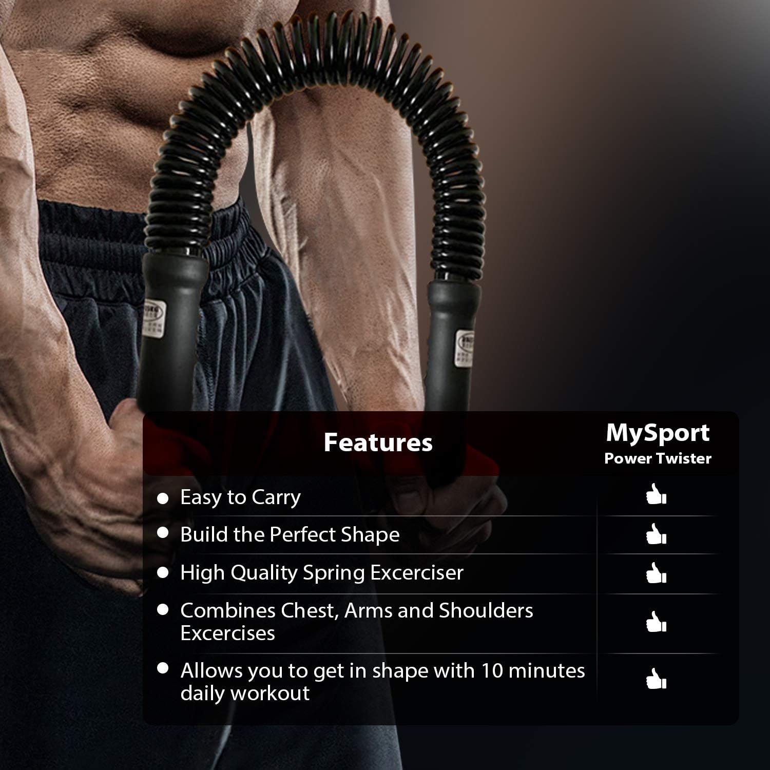 Zenooze BOA Power Twister Spring Forearm Blaster Bar,Chest Exerciser