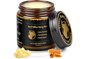 BELEZALIB Beef Tallow for Skin, Tallow and Honey Balm for Face, Skin Care Cream Body Butter, Natural Formula, Nourish and Soothe Dry Skin, 120g/4.2oz