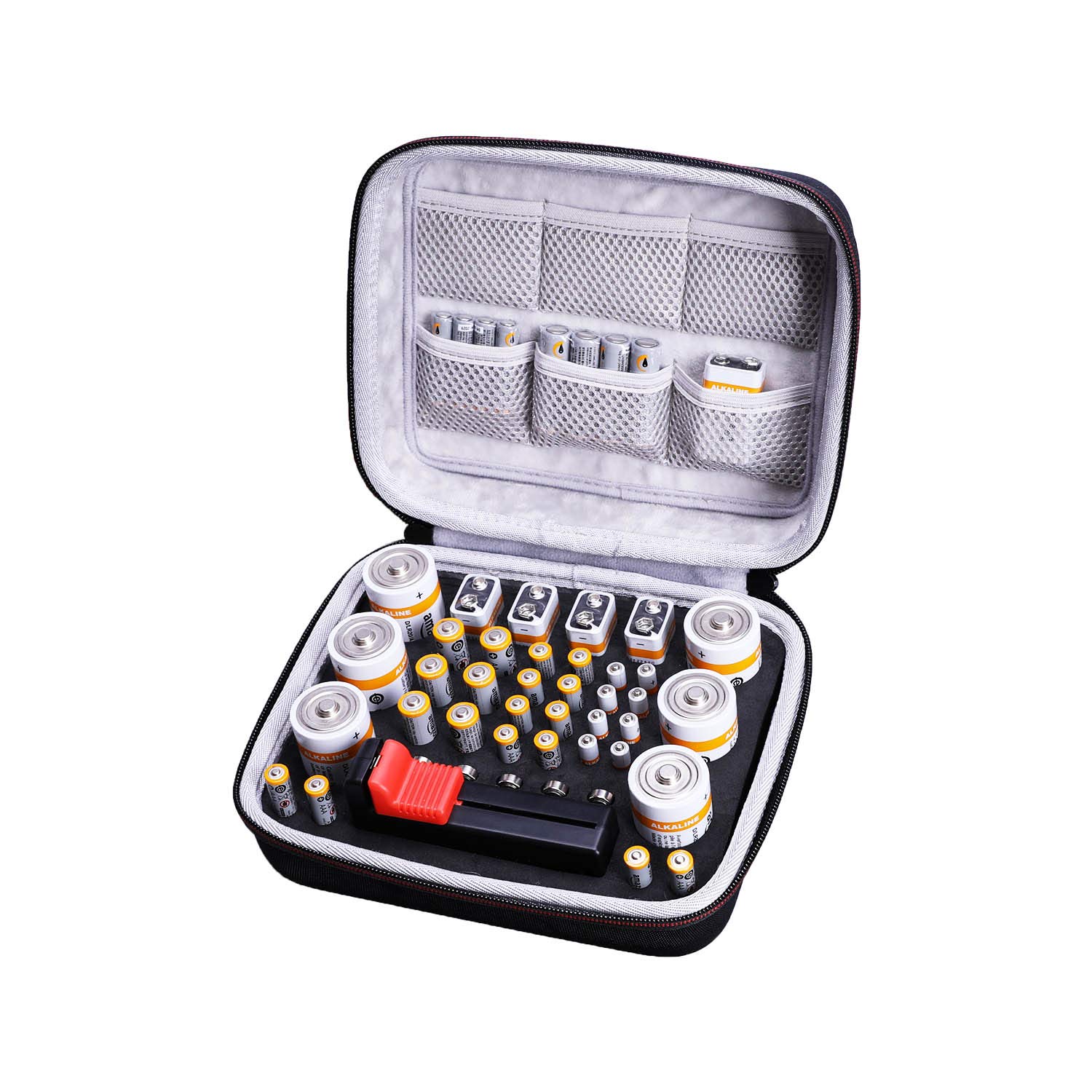 Photo 1 of LTGEM Battery Organizer Storage Case, Hold 6*AA, 10*AAA, 8*AAAA, 6*D, 4 * 9V, 5*Button ect. and BT-168 Tester Checker, Black+Gray(Case Only)