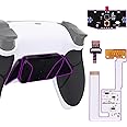 eXtremeRate Black Rubberized Grip Programable RISE4 V3 Remap Kit for PS5 Controller BDM-030 040 050 - Upgrade Board, White Redesigned Bottom Shell, 4 Black Back Buttons - NO Controller