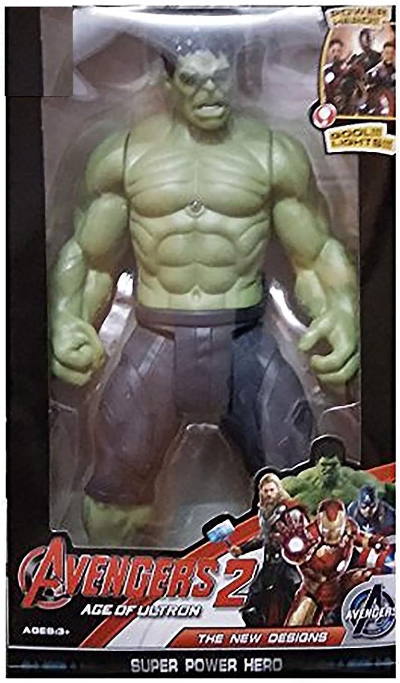 Apna Bazar Avengers Hulk Age of Ultron Action Figure, 28 cm with LED Light Function (Hulk)