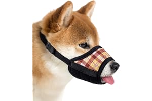 Ohcozzy Dog Muzzle, Soft Nylon Muzzle Anti Biting Barking Chewing for Small Medium Large Dogs with Fashionable Patterned(XL,Plaid)