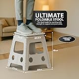 Zeno 16 Inch Step Stool Folding Stool Heavy Duty White view 4