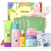 QUIYUM Korean Style Skin Care Set for Dry Sensitive Skin, Natural Skincare Kit with Hyaluronic Acid & 5-Ceramide, Birthday Gifts for Women | Hydrating | Repairing | Gentle | Gift Sets