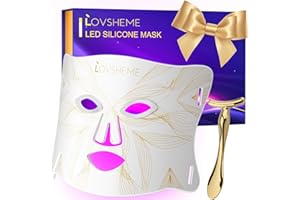 Lovsheme Red Light Therapy for Face, LED Face Mask Light Therapy, Red Light Therapy Mask for Acne, Wrinkles and Skin Rejuvenation, 320 LEDS, 3 Modes, 10-Min Auto Off, Eye Protection Included