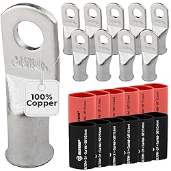 SELTERM 10pcs - 1 Awg - 5/16" Stud - Battery Lugs