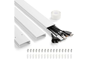 47in TV Cord Hider, YCLYC Cord Hider for Wall Mount TV, Large Cable Hider, Paintable Wire Covers for Cords, Cable Management Cord Organizer, Wire Hiders for TV on Wall 3*L15.7in W2in H0.7in, White