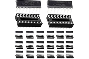 DKARDU 20 pcs CD4017BE CD4017 CMOS Decade Counter with 20 Decoded Outputs Chip Socket Adaptor,for HEF4017BP TC4017BP DIP-16 C