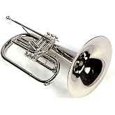 Moz Advanced Monel Pistons Marching Mellophone Key of F with Case and Mouthpiece-Nickel Plated Finish