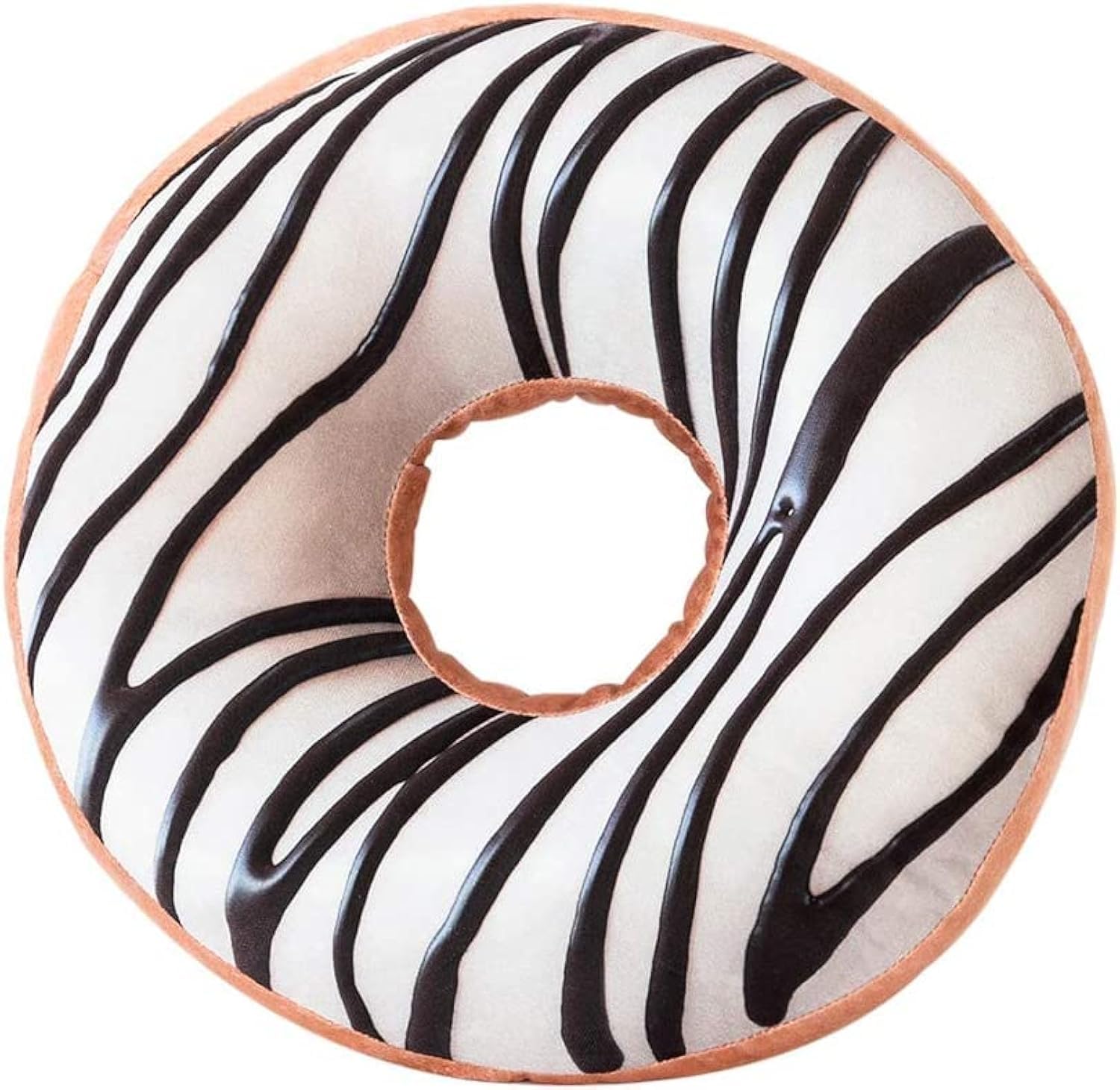 Photo 1 of HYSEAS Round Throw Pillow 14 Inch Chocolate White Donut, 3D Digital Print Decorative Comfortable Soft Plush Funny Food Shaped Pillow Light Weight Seat Pad Cushion for Couch, Chair, Floor, Sofa