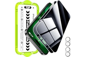 Esanik [2+2 Pack for iPhone 16 Plus Privacy Screen Protector – Anti-Spy Tempered Glass & Camera Lens Cover, Military-Grade 9H Hardness, Anti-Scratch, Flawless Fit Tray
