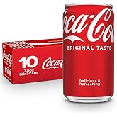 Coca-Cola Soda Soft Drink Fridge Pack Mini Cans, 7.5 fl oz, 10 Pack | A caffeinated fizzy drink that fits any occasion