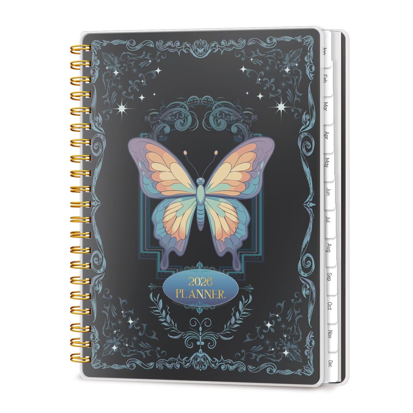 Photo 1 of ++3 PCS++2026 Planner, Weekly and Monthly Planners with Tabs, A5 Spiral Bound Daily Calendar 2026 Planner, 12 Month Agenda Organizers from Jan. to Dec., Flexible Cover Appointment Book(Color Butterfly)