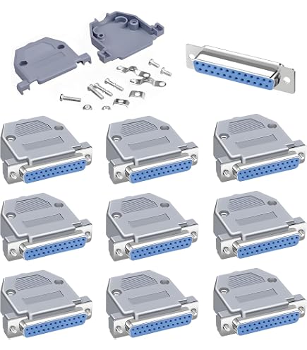 Sourcingmap Kit Connettore DB25 Maschio/Femmina: Custodia In Plastica Grigia Per Protezione Porte - 3
