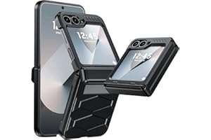 Vizvera for Samsung Galaxy Z Flip 6 Case with Hinge Protection, Flip z 6 Case Built-in Screen Protector Shockproof All-Inclusive Rugged Phone Cover Wireless Charging for Z Flip 6 5G (2024)-Black