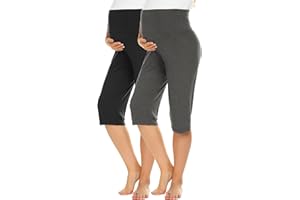 Ekouaer Maternity Shorts for Women Maternity Capris Yoga Pregnancy Short Pants Soft Joggers Lounge Bottoms S-XXXL