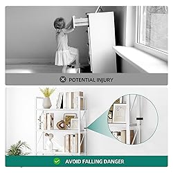 YITAHOME 5 Tiers Bookshelf, Modern White
