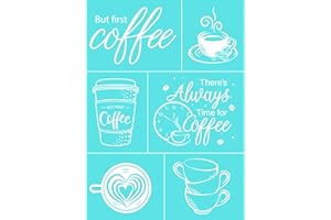 OLYCRAFT 2 Pcs 5.5x7.6 Inch Self-Adhesive Silk Screen Printing Stencil Cup Pattern Reusable Mesh Transfer Silk Screen Stencils for Painting on Wood DIY T-Shirt Fabric Wall Home Decor