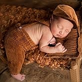 HUCEQI 3pcs Newborn Photography Props Boys Outfits Baby Photo Props Baby Boy Photo Shoot Outfits Infant Gentleman Romper Suits with Hat