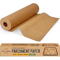 Unbleached Parchment Paper Roll 15 in x 210 ft 260 Sq.Ft Paper Baking Paper by Baker’s Signature | Silicone Coated – Will not