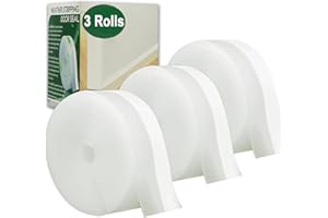 BINAZON 49 Feet Clear Weather Stripping Door Seal, Draft Seal Tape for Doors, Silicone Draft Seal Insulation Tape Strip, Under Door Seal Strip for Window and Door Bottom 3 Rolls Total 49ft (Width 35mm)
