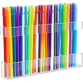 T-Raputa 9.5” Large Acrylic Straw Holder for Cabinet Door, Reusable Tumbler Straw Organizer Storage, Small Kitchen Accessories Container, Ultra Sticky Cupboard Door Mounted