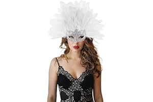 JEGERMIG Green Feather Masquerade Mask Headwear Carnival Headpiece Showgirl Cosplay Accessories for Women