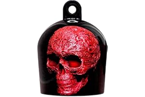 JUNERAIN Cowbell Horn Cover,Harley Custom Skull Cowbell Horn Cover,Terrible Motorcycle Cowbell Horn Cover Decoration,Motorcycle Accessories,Harley Custom Made Biker Gifts. (Color : Red skull)