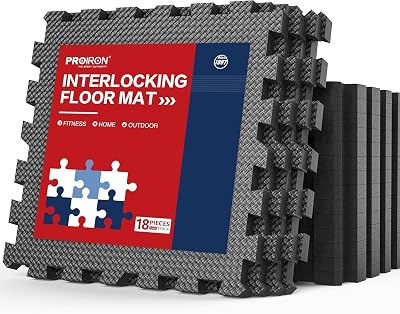 PROIRON Gym Floor Mats 30x30cm 1cm Interlocking EVA Tiles 18 tiles