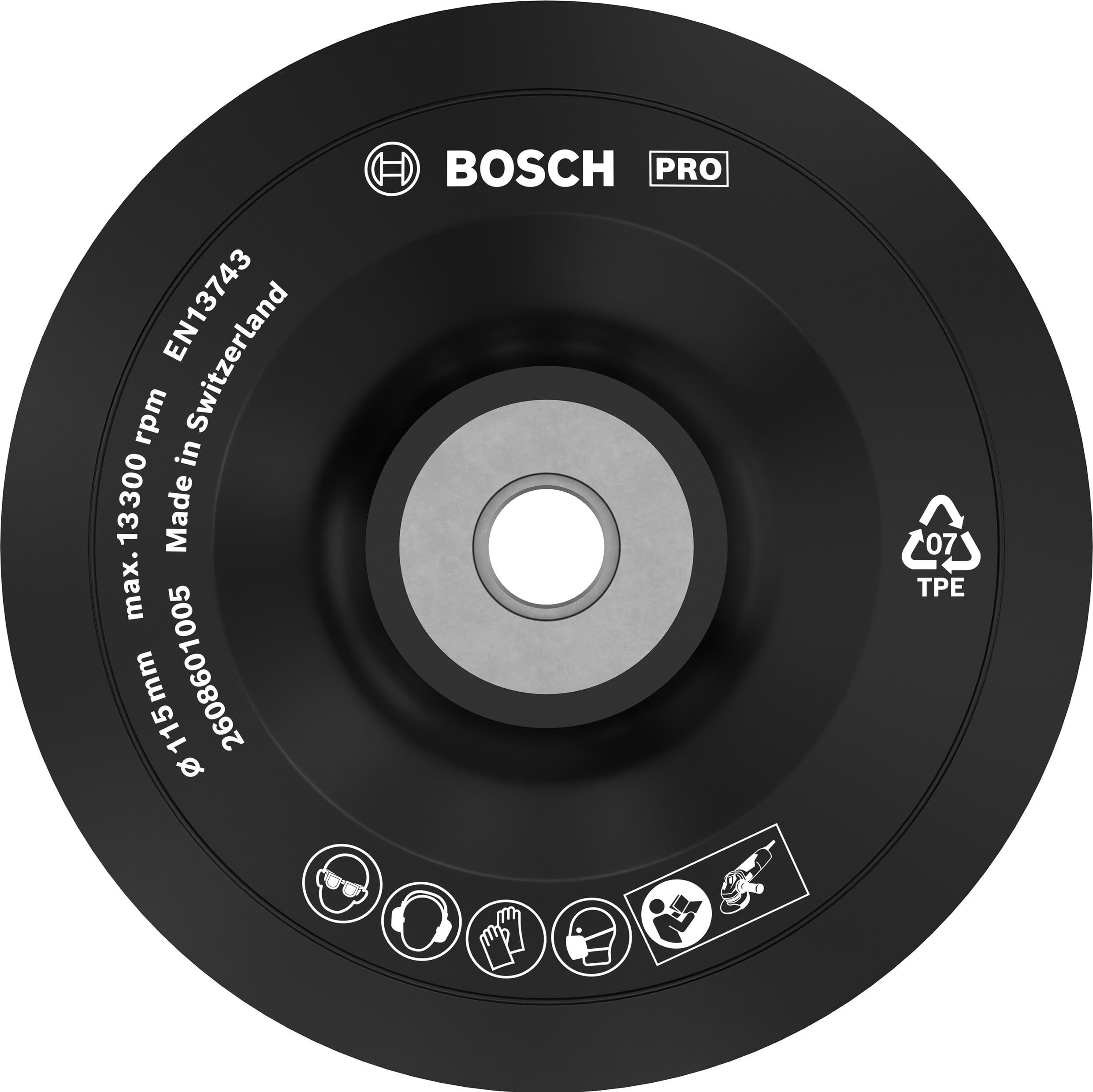 Bosch 1x PRO Backing Pad for Small Angle Grinders, M14, Soft (Ø 115 mm, Professional Accessory Small Angle Grinder)