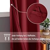 DWCN Blackout Curtains with Tiebacks 52x84 Burgundy 2 Panels Thermal Insulated view 2