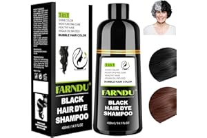 Farndu Black Hair Dye Shampoo for Gray Hair, Hair Color Shampoo 3 In 1 for Women Men Grey Hair Coverage, Herbal Ingredients Champu Con Tinte Para Canas