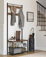 VASAGLE Coat Rack Hallway Cabinet Bench Shoe Storage 175 cm H HSR41BX view 9