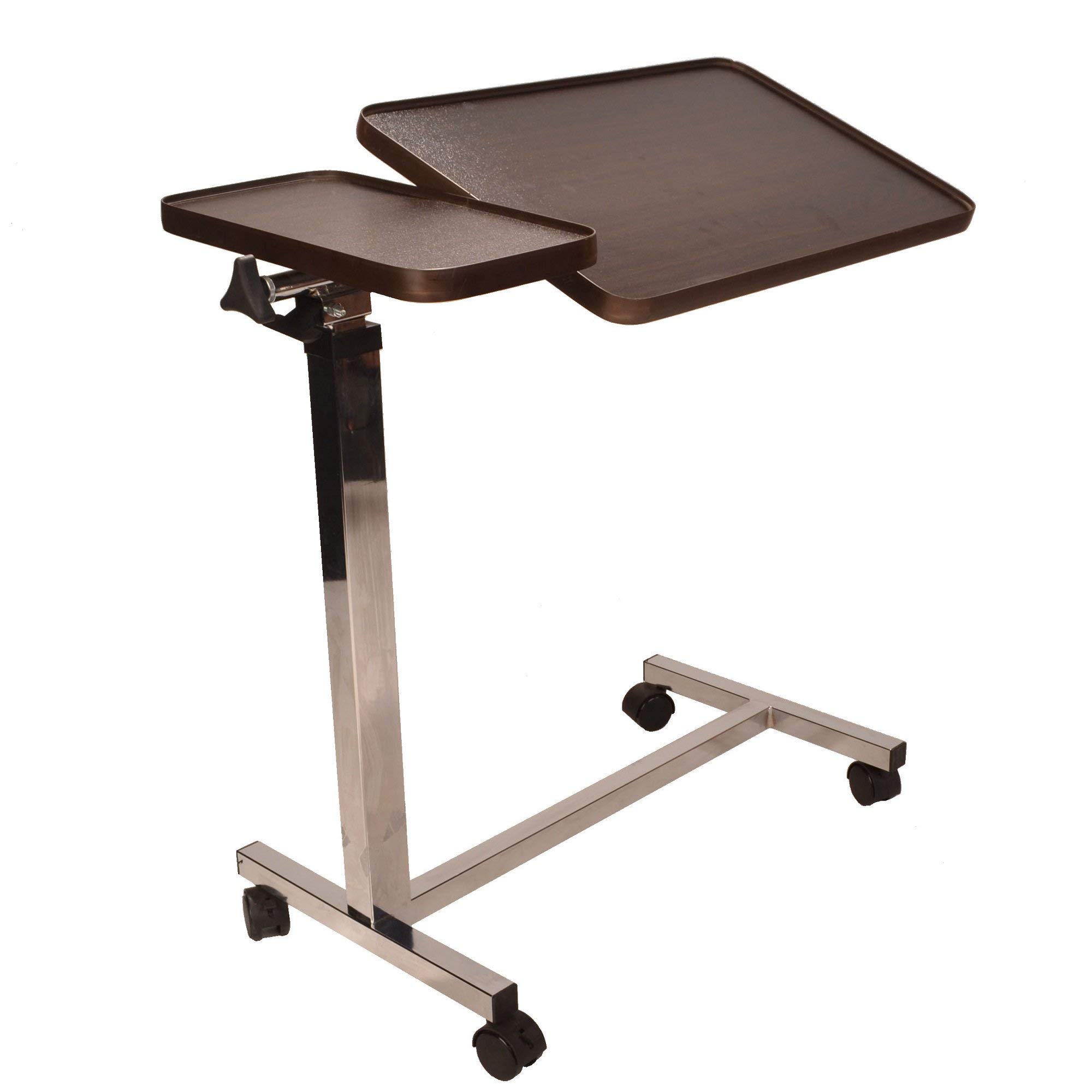 Elite Care Deluxe twin top over bed table adjustable height and angle, raises with just 1 finger ECOBT2