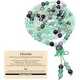 AD Beads 6mm 8mm 108 Prayer Mala Jasper Elastic Bracelet - Handmade Yoga Meditation Healing Power Energy Gifts for Unisex Adult.